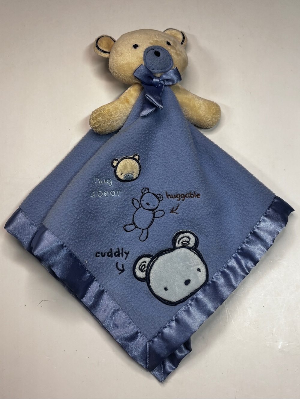 Carter's Classics Hug A Bear Huggable Cuddly Security Blanket Blue